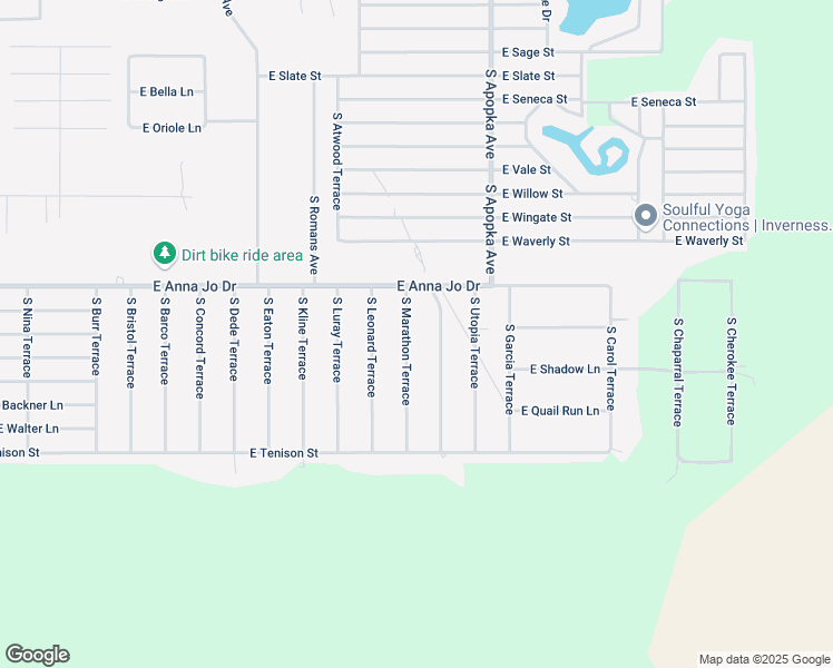 map of restaurants, bars, coffee shops, grocery stores, and more near 5506 South Marathon Terrace in Inverness