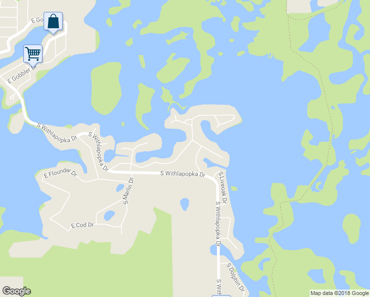 map of restaurants, bars, coffee shops, grocery stores, and more near 11485 East Salmon Drive in Floral City
