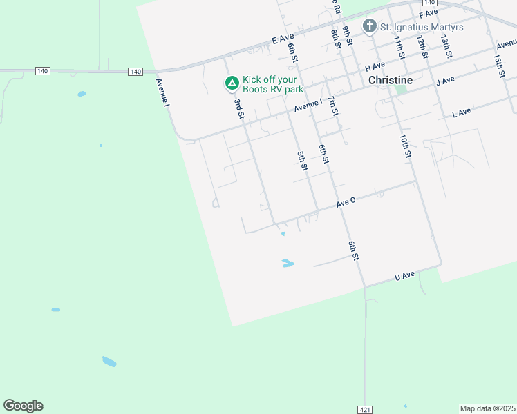 map of restaurants, bars, coffee shops, grocery stores, and more near 513 3rd Street in Christine