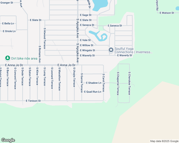 map of restaurants, bars, coffee shops, grocery stores, and more near 6430 East Mockingbird Lane in Inverness