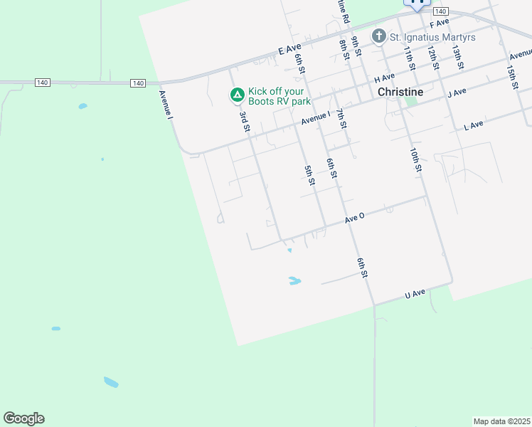 map of restaurants, bars, coffee shops, grocery stores, and more near 513 3rd Street in Christine