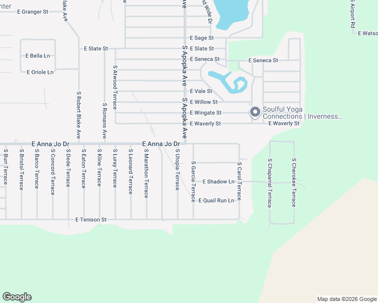 map of restaurants, bars, coffee shops, grocery stores, and more near 5415 South Utopia Terrace in Inverness