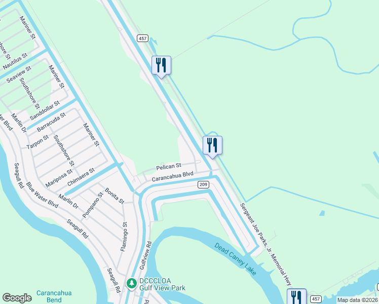 map of restaurants, bars, coffee shops, grocery stores, and more near 2083 County Road 299 in Bay City