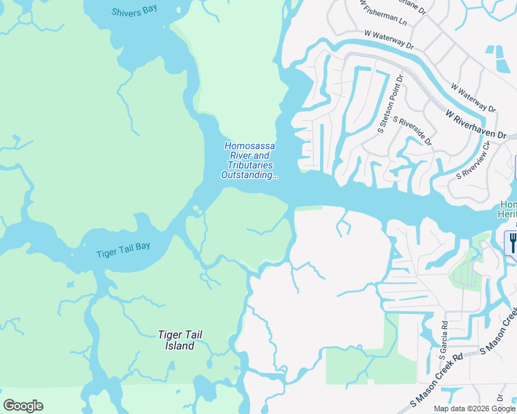 map of restaurants, bars, coffee shops, grocery stores, and more near 12198 Lemon Island in Homosassa