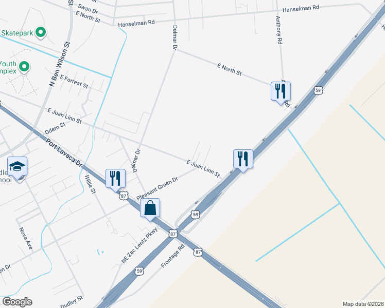 map of restaurants, bars, coffee shops, grocery stores, and more near 205 John Street in Victoria