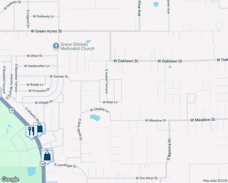 map of restaurants, bars, coffee shops, grocery stores, and more near 5372 South June Terrace in Homosassa
