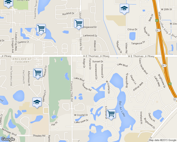 map of restaurants, bars, coffee shops, grocery stores, and more near 212 Forrest Drive in Sanford