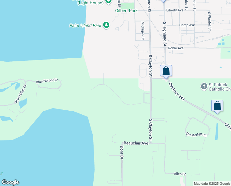 map of restaurants, bars, coffee shops, grocery stores, and more near 1211 Elysium Boulevard in Mount Dora