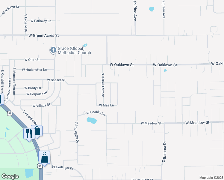 map of restaurants, bars, coffee shops, grocery stores, and more near 5339 South June Terrace in Homosassa