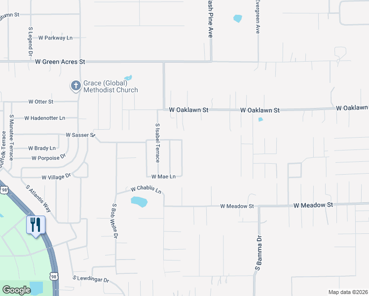 map of restaurants, bars, coffee shops, grocery stores, and more near 5299 South Heloise Terrace in Homosassa