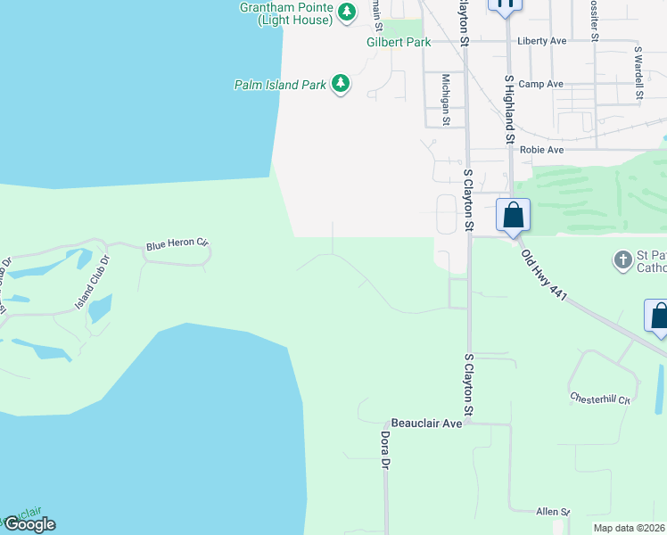 map of restaurants, bars, coffee shops, grocery stores, and more near 1322 Elysium Boulevard in Mount Dora