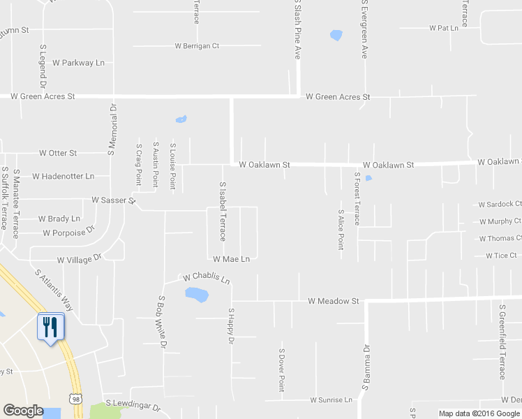 map of restaurants, bars, coffee shops, grocery stores, and more near 5299 South Heloise Terrace in Homosassa