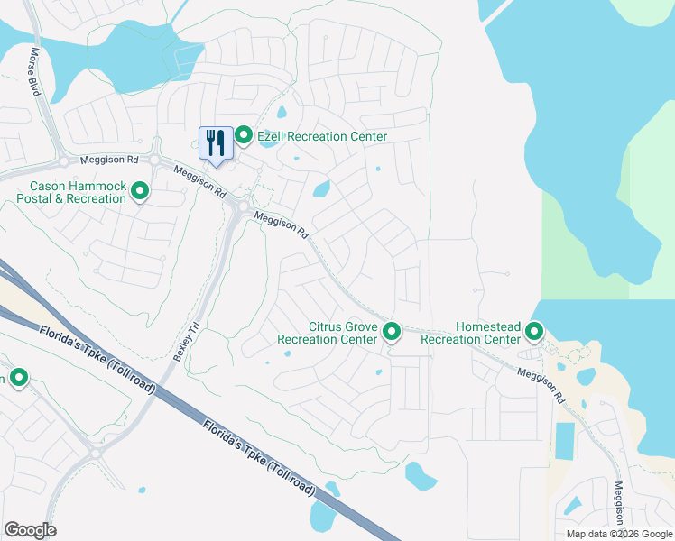 map of restaurants, bars, coffee shops, grocery stores, and more near Florida's Turnpike in Sumterville