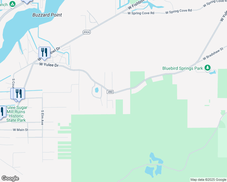 map of restaurants, bars, coffee shops, grocery stores, and more near 9673 West Yulee Drive in Homosassa