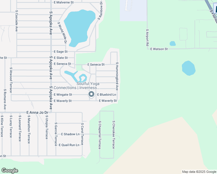 map of restaurants, bars, coffee shops, grocery stores, and more near 6789 East Red Robin Lane in Inverness