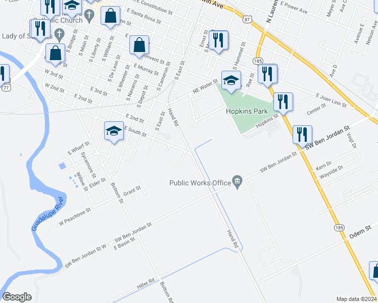 map of restaurants, bars, coffee shops, grocery stores, and more near 1705 Hand Road in Victoria