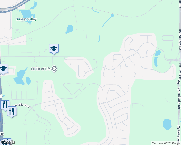 map of restaurants, bars, coffee shops, grocery stores, and more near 20930 Sullivan Ranch Boulevard in Mount Dora