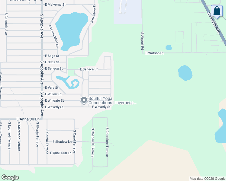map of restaurants, bars, coffee shops, grocery stores, and more near 5175 South Hummingbird Avenue in Inverness