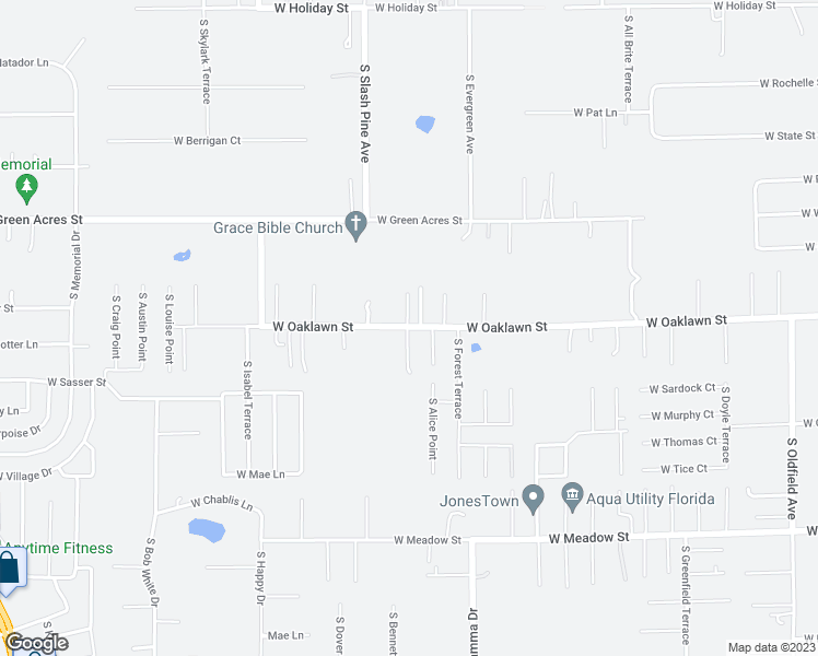 map of restaurants, bars, coffee shops, grocery stores, and more near 6260 West Oaklawn Street in Homosassa Springs