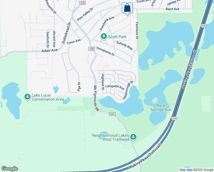 map of restaurants, bars, coffee shops, grocery stores, and more near 23 Seminole Street in Mount Plymouth