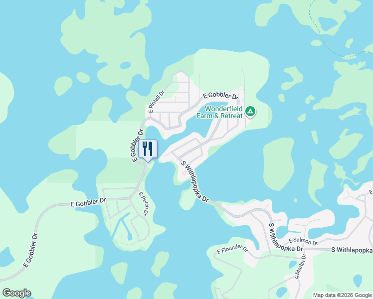 map of restaurants, bars, coffee shops, grocery stores, and more near 10888 East Gobbler Drive in Floral City