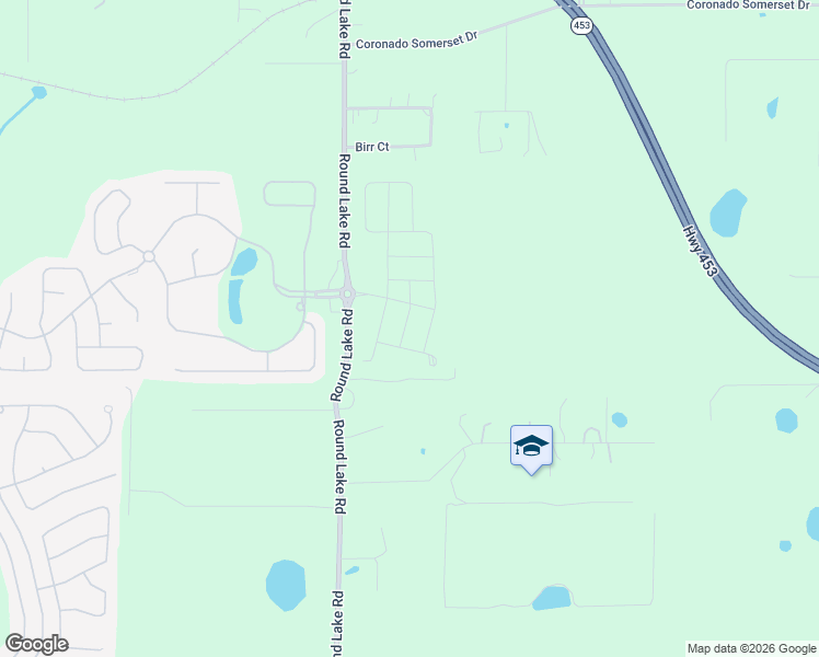 map of restaurants, bars, coffee shops, grocery stores, and more near 30226 Round Lake Road in Mount Dora