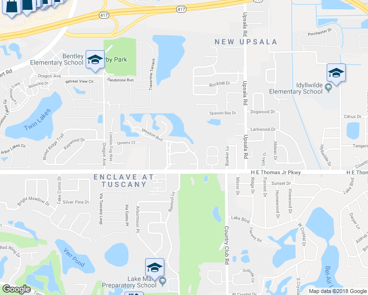 map of restaurants, bars, coffee shops, grocery stores, and more near 130 Meadow Boulevard in Sanford