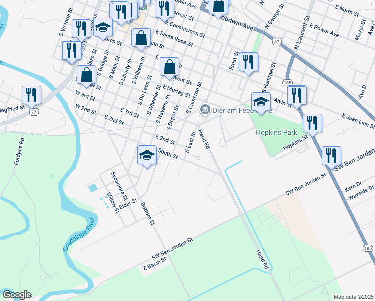 map of restaurants, bars, coffee shops, grocery stores, and more near 30 South East Street in Victoria