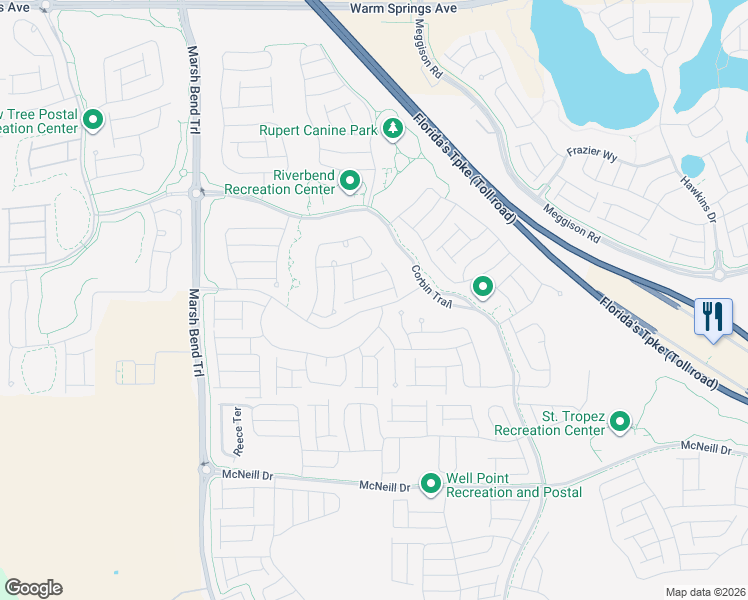 map of restaurants, bars, coffee shops, grocery stores, and more near 1771 Zientara Loop in Sumterville