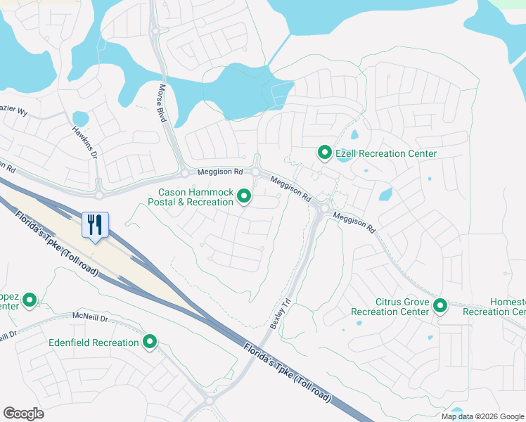 map of restaurants, bars, coffee shops, grocery stores, and more near Florida's Turnpike in Wildwood