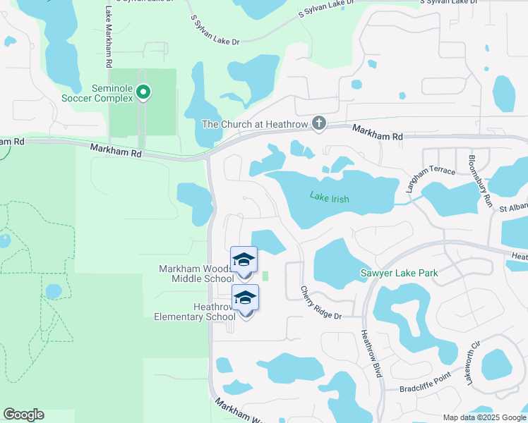 map of restaurants, bars, coffee shops, grocery stores, and more near 1634 Tennyson Court in Lake Mary