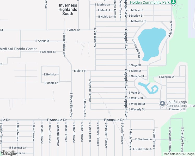 map of restaurants, bars, coffee shops, grocery stores, and more near 5994 East Seneca Street in Inverness