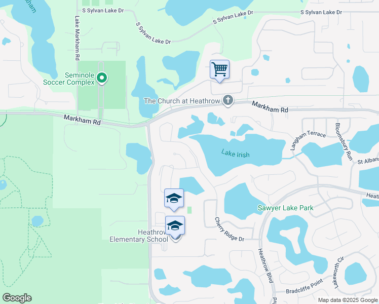 map of restaurants, bars, coffee shops, grocery stores, and more near 1673 Cherry Ridge Drive in Lake Mary