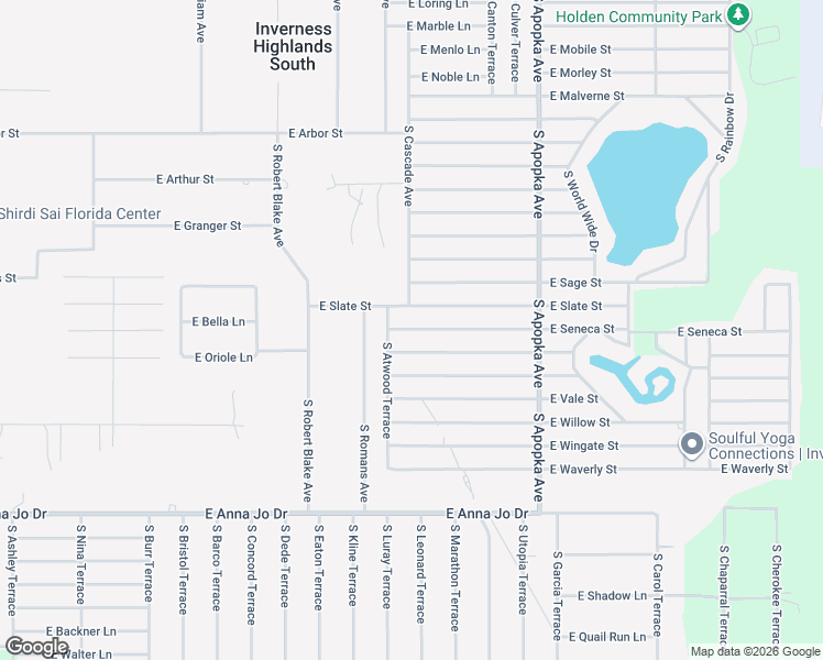 map of restaurants, bars, coffee shops, grocery stores, and more near 5994 East Seneca Street in Inverness