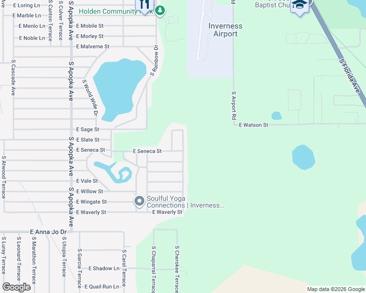 map of restaurants, bars, coffee shops, grocery stores, and more near 5175 South Hummingbird Avenue in Inverness
