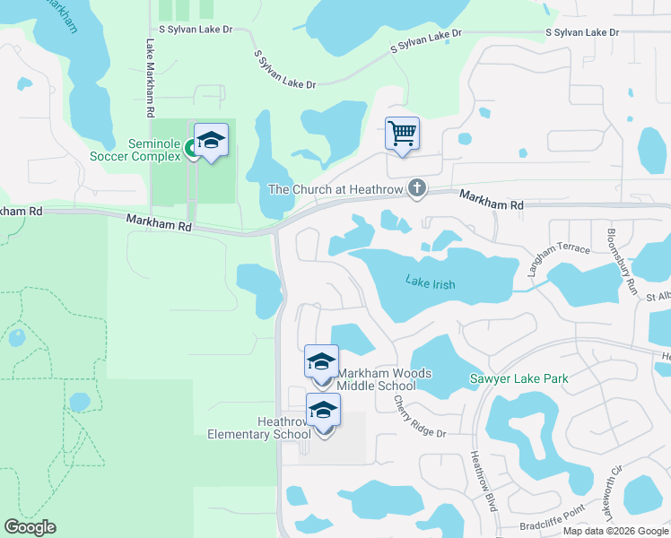 map of restaurants, bars, coffee shops, grocery stores, and more near 1657 Tennyson Court in Lake Mary