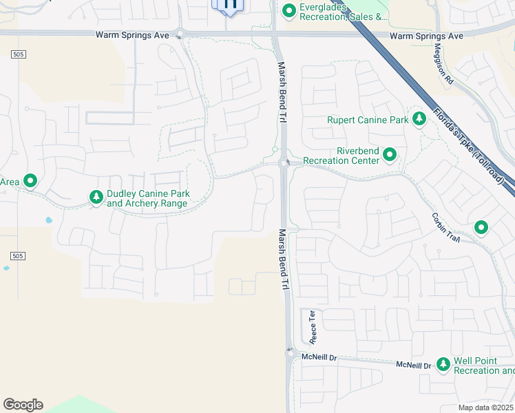 map of restaurants, bars, coffee shops, grocery stores, and more near 2093 Gordon Path in Wildwood