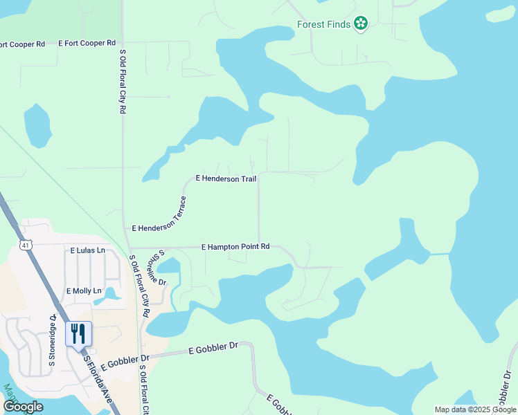 map of restaurants, bars, coffee shops, grocery stores, and more near 4899 South Mahogany Terrace in Inverness