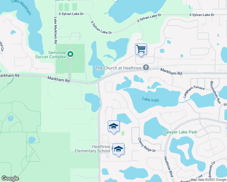 map of restaurants, bars, coffee shops, grocery stores, and more near 1825 Cherry Ridge Drive in Lake Mary