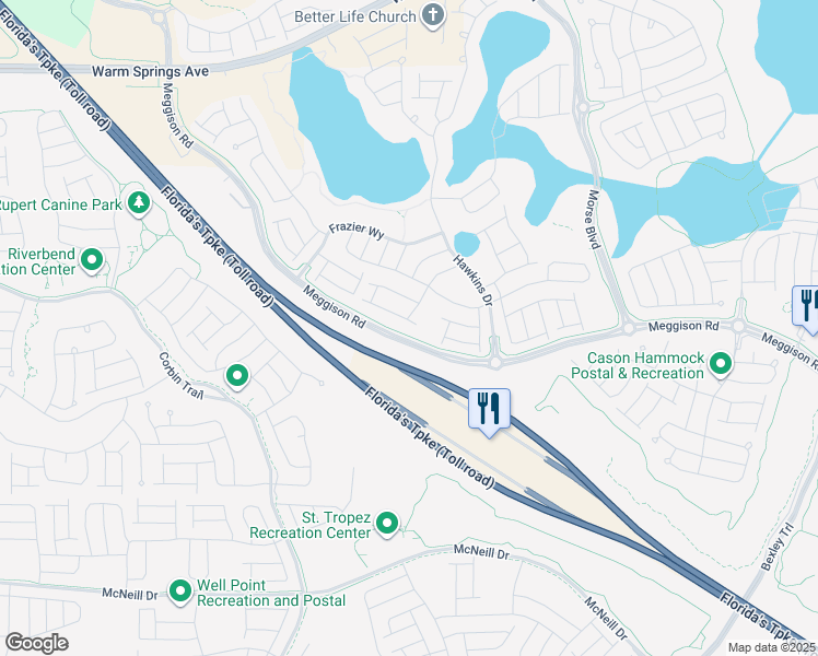map of restaurants, bars, coffee shops, grocery stores, and more near Florida's Turnpike in Wildwood