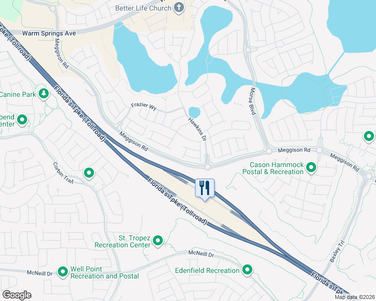 map of restaurants, bars, coffee shops, grocery stores, and more near Florida's Turnpike in Wildwood