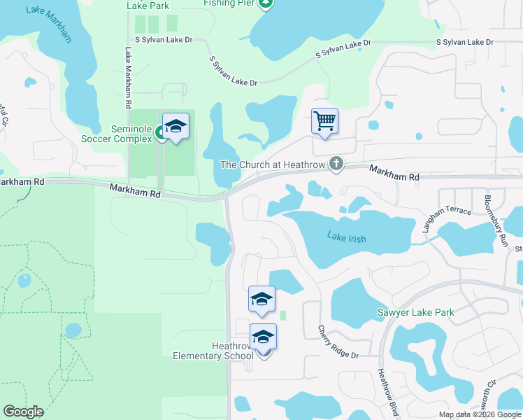 map of restaurants, bars, coffee shops, grocery stores, and more near 1833 Cherry Ridge Drive in Lake Mary