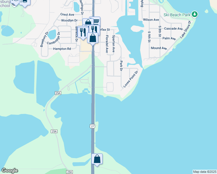 map of restaurants, bars, coffee shops, grocery stores, and more near 40 Ginger Circle in Leesburg
