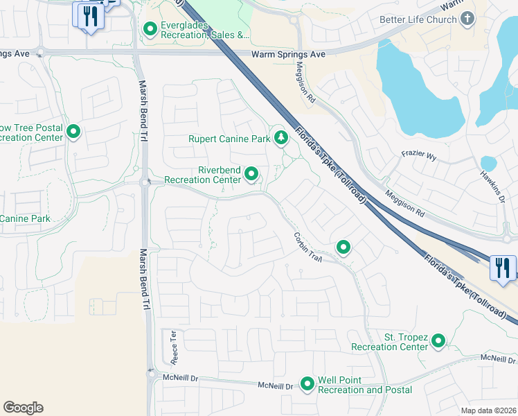 map of restaurants, bars, coffee shops, grocery stores, and more near 5870 Flint Loop in Sumterville