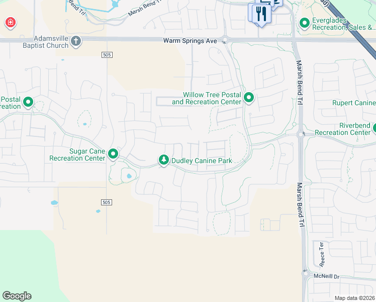 map of restaurants, bars, coffee shops, grocery stores, and more near 5852 Unger Court in Wildwood