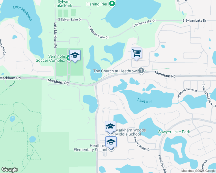 map of restaurants, bars, coffee shops, grocery stores, and more near 1748 Cherry Ridge Drive in Lake Mary