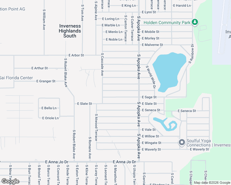 map of restaurants, bars, coffee shops, grocery stores, and more near 6079 East Rush Street in Inverness