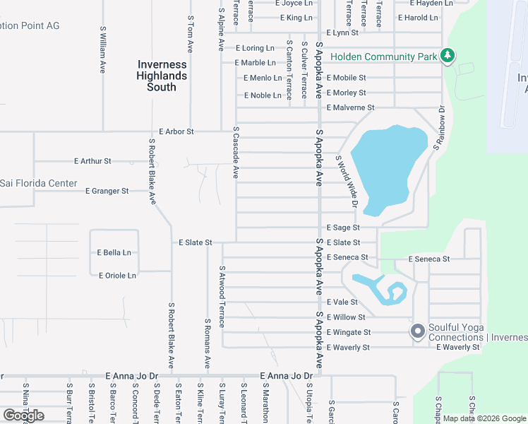 map of restaurants, bars, coffee shops, grocery stores, and more near 6079 East Rush Street in Inverness