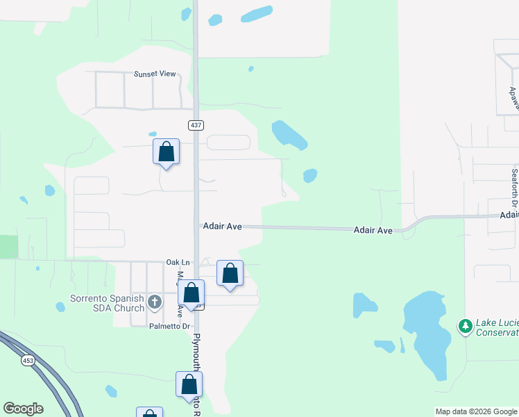 map of restaurants, bars, coffee shops, grocery stores, and more near 24217 Adair Avenue in Sorrento
