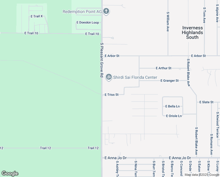 map of restaurants, bars, coffee shops, grocery stores, and more near 4975 East Triss Street in Inverness